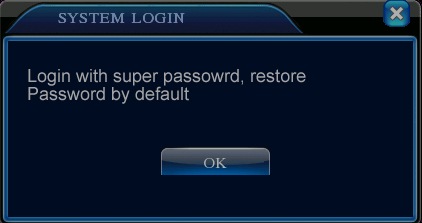 Restore password DVR Window