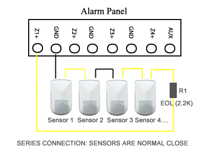 Alarm sensor series connection diagram