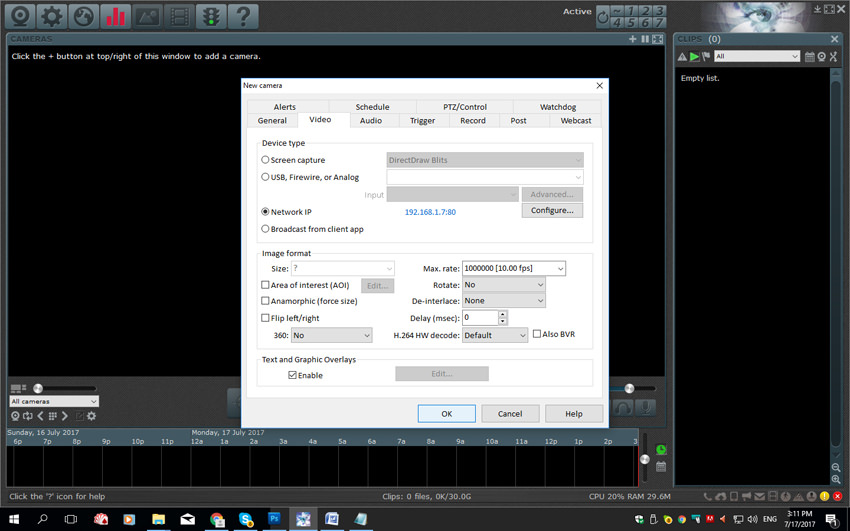 Blue Iris Software New Camera Configuration