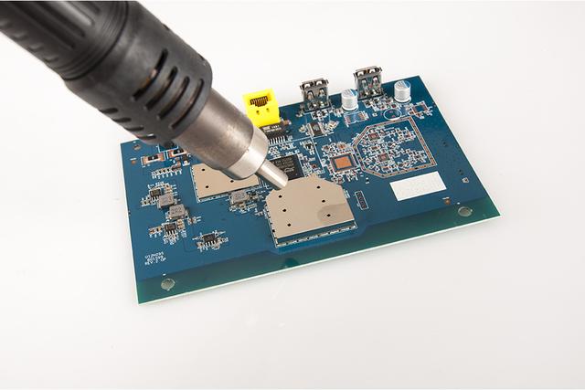 Using a heat gun to remove the shielding layers