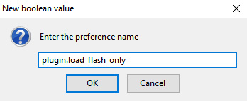 Firefox enter preference name