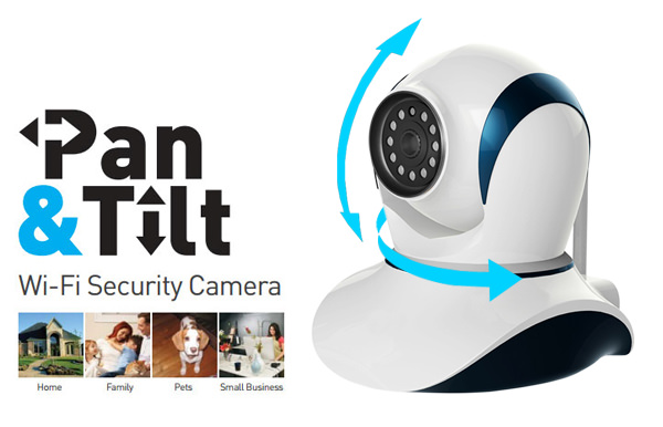 Smart pan/tilt wireless home security camera