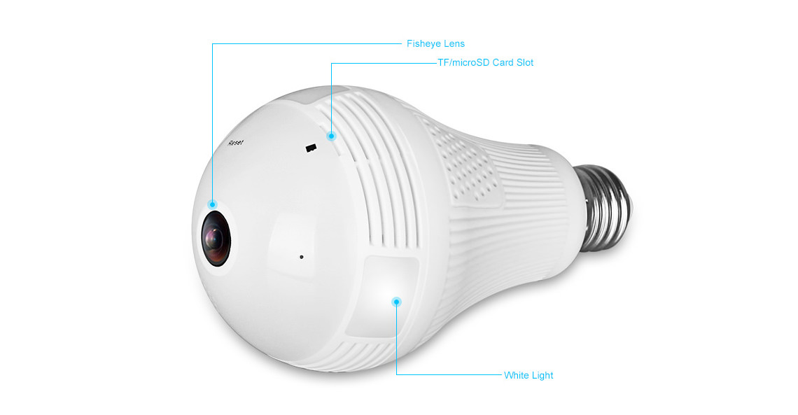 Smart Wireless Panoramic Camera Light Bulb