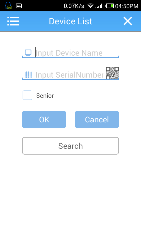 Input SerialNumber - XMEye App