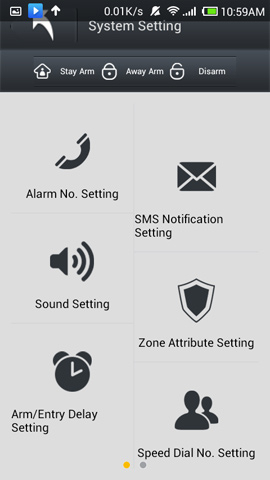 X8 Alarm System App - System Setting