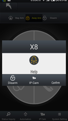 X8 Alarm System App - Push Notification