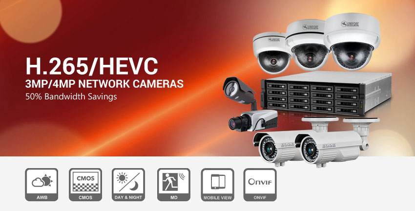 H.265/HEVC 3MP/4MP Network Cameras