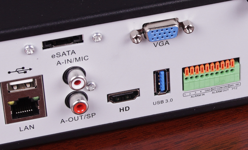 NVR Audio I/O, Alarm I/O, VGA/HDMI