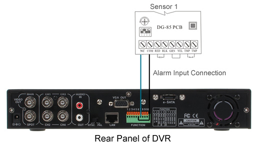DVR connect a sensor diagram
